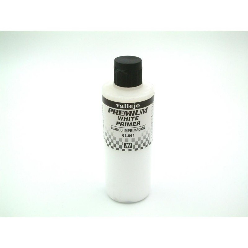 VALLEJO PREMIUM: peinture à l'eau non toxique prête pour l'aérographe, 200ml - WHITE PRIMER