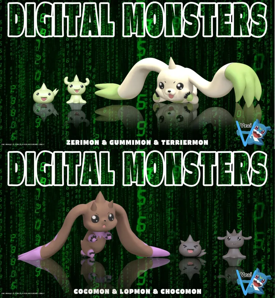 [PREORDER] Digimon Figure [VZAI] – Terriermon & Zerimon & Gummymon / Lopmon & Cocomon & Chocomon