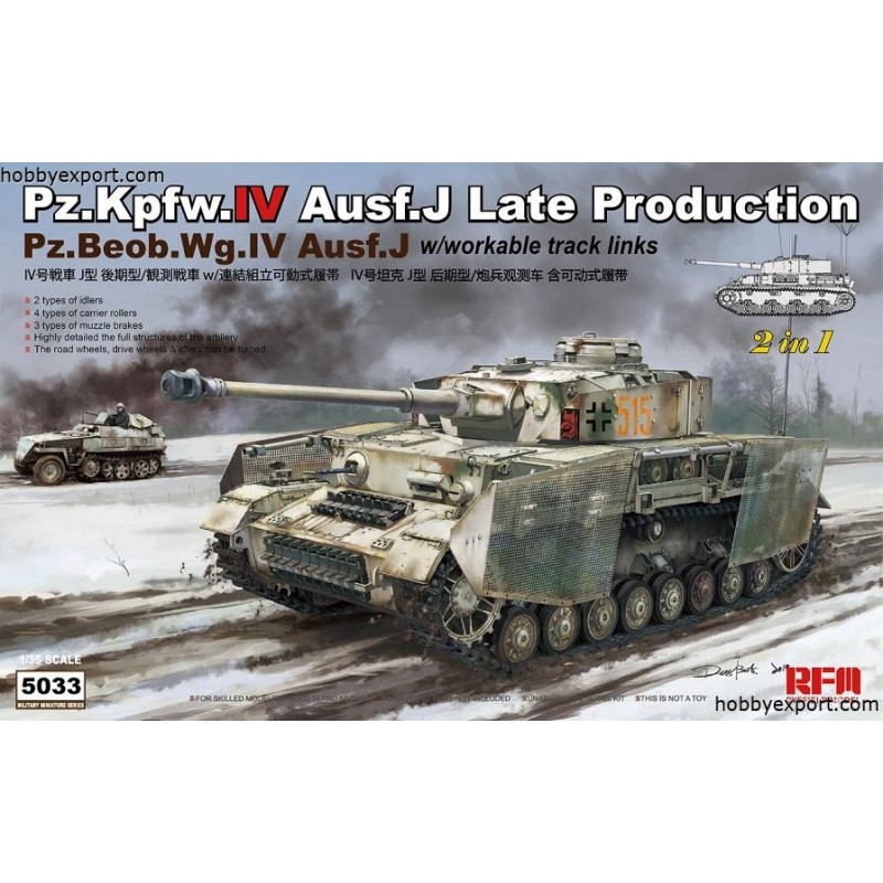 Maquette Panzer iv ausf.j production tardive ou pz.beob.wg.iv ausf.j 2 en 1