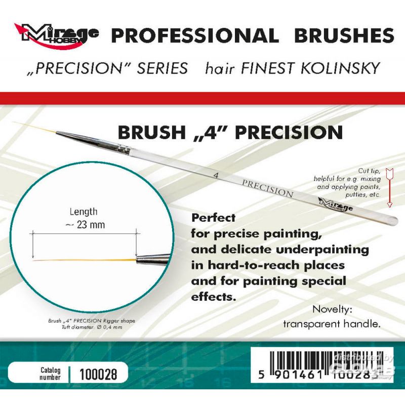 Pinceau Mirage brosse precision kolinsky taille 4
