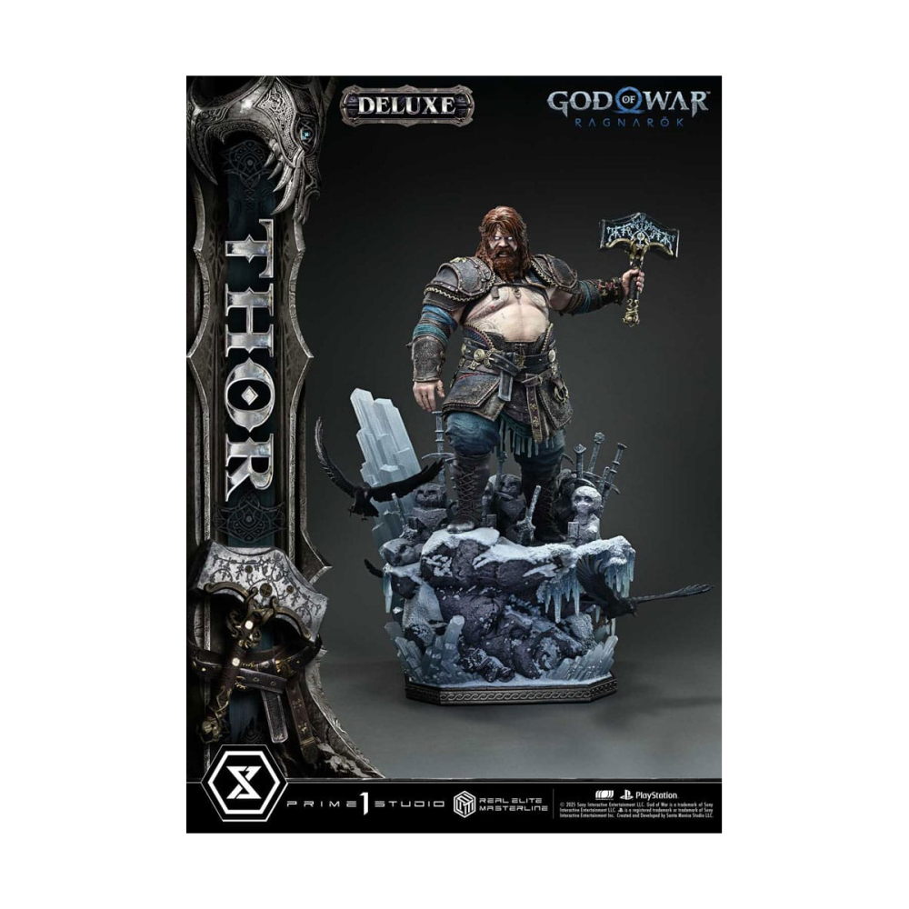 God of War: Ragnarök Figurine Real Elite Masterline Series 1/3 Thor Deluxe Bonus Version 105 cm