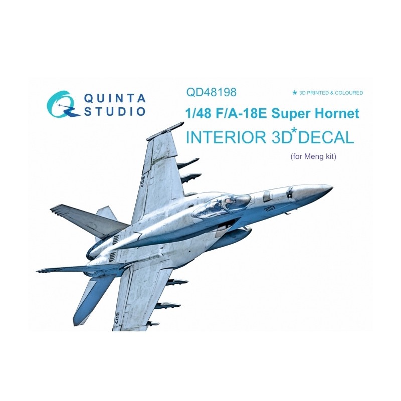Décalcomanie Intérieur Boeing F/A-18E Hornet imprimé en 3D et coloré sur papier autocollant (conçu pour être utilisé avec les ki