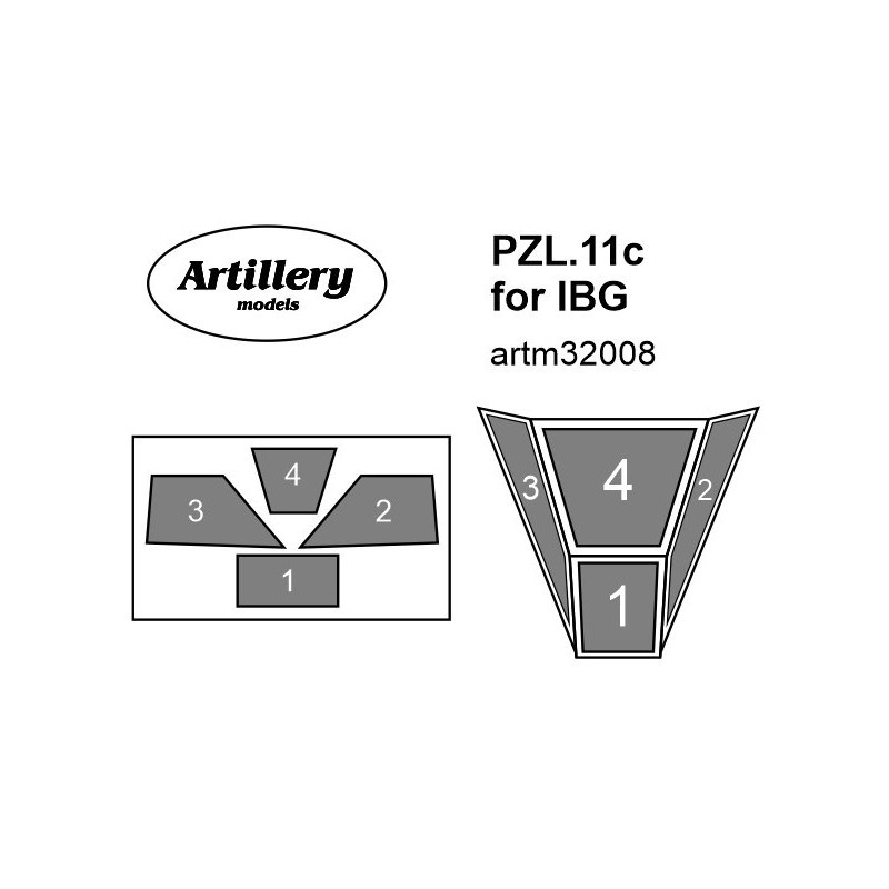 Accessoire Masque Canopy pour PZL.11c (conçu pour être utilisé avec les kits IBG)
