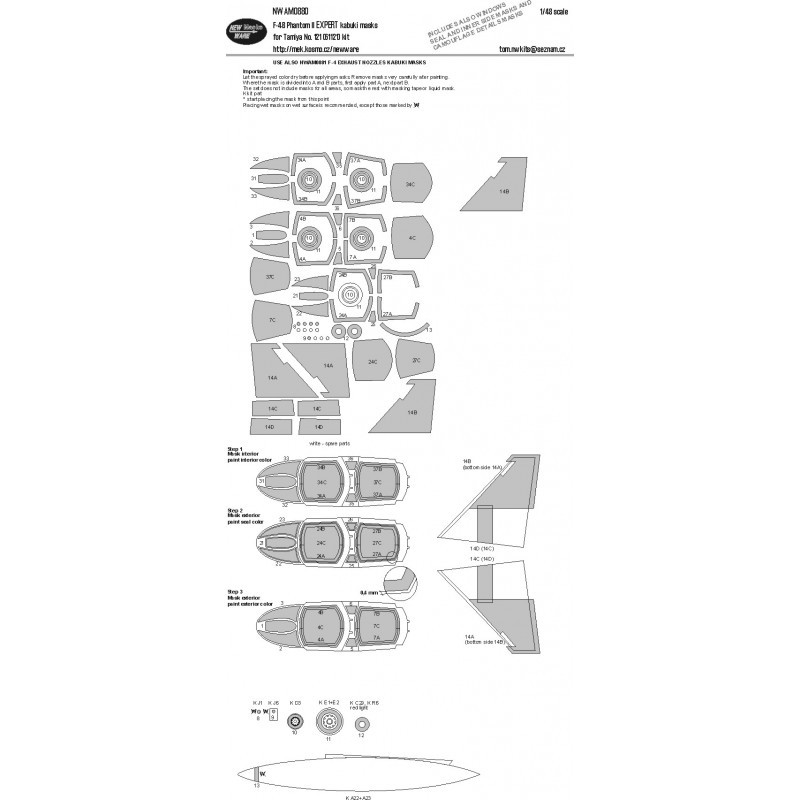 Accessoire McDonnell F-4B Phantom II EXPERT masques kabuki verrière d'avion