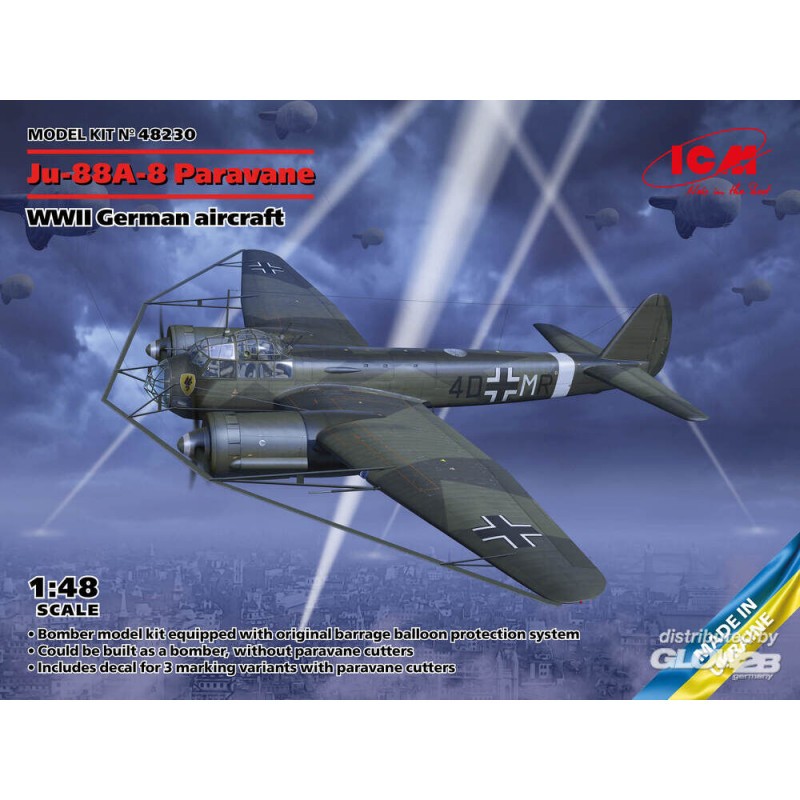 Accessoire Ju-88A-8 Paravane, avion allemand de la Seconde Guerre mondiale