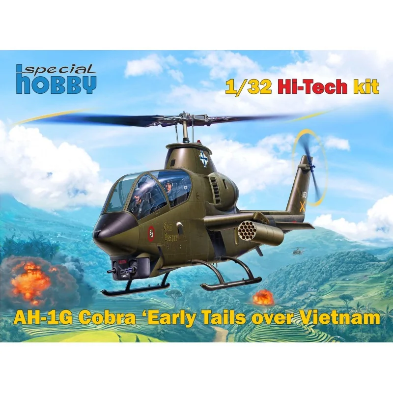 Maquette Bell AH-1G Cobra 'Early Tails sur le Vietnam Hi-Tech