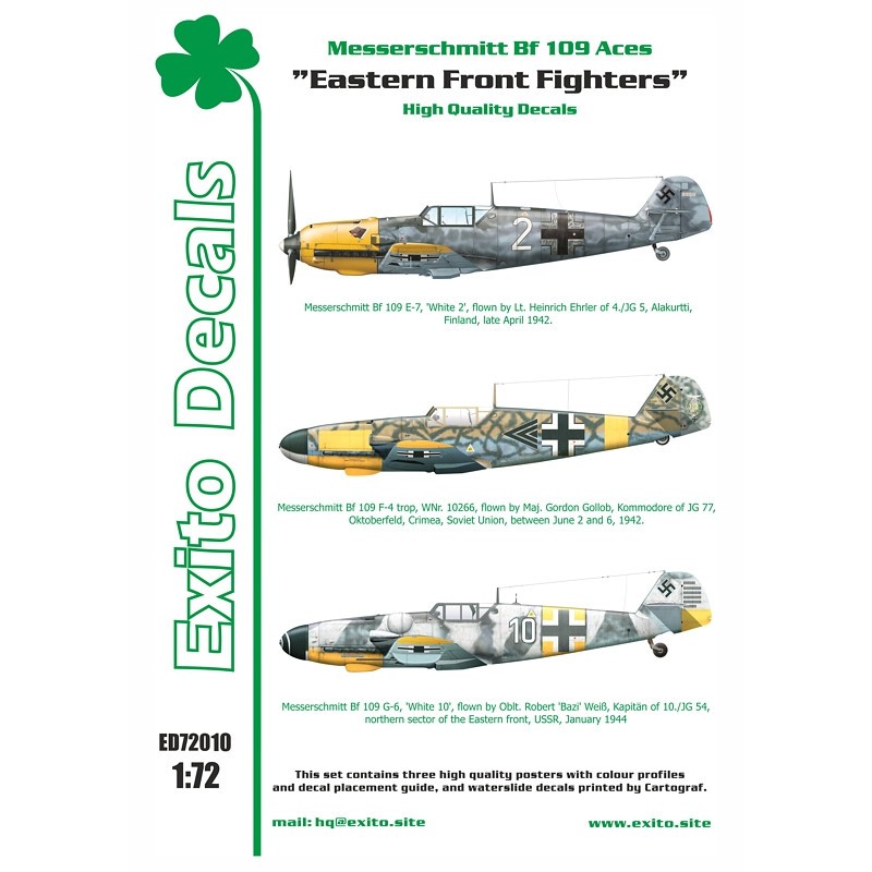 Décal Messerschmitt Bf-109 - 'Combattants du front de l'Est'