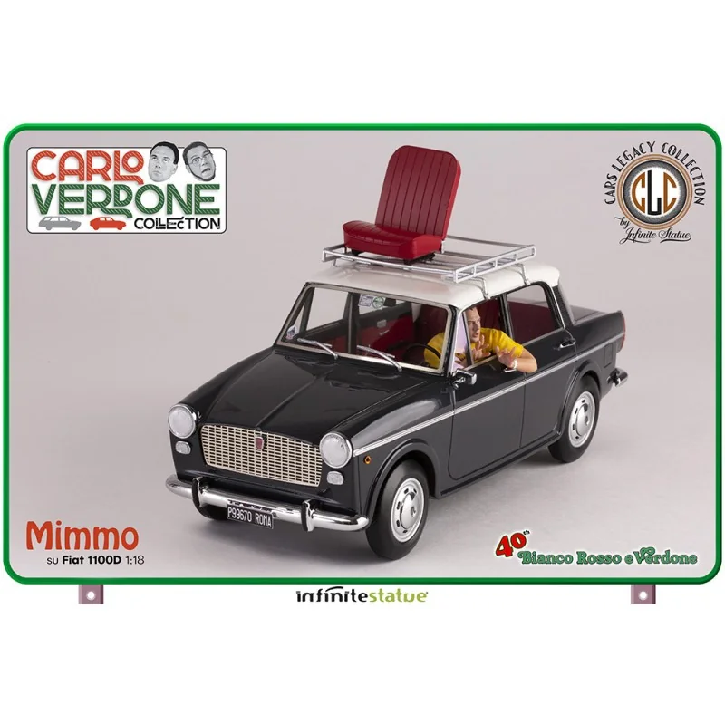 Statuette Mimmo su fiat 1100 1/18 voiture en résine