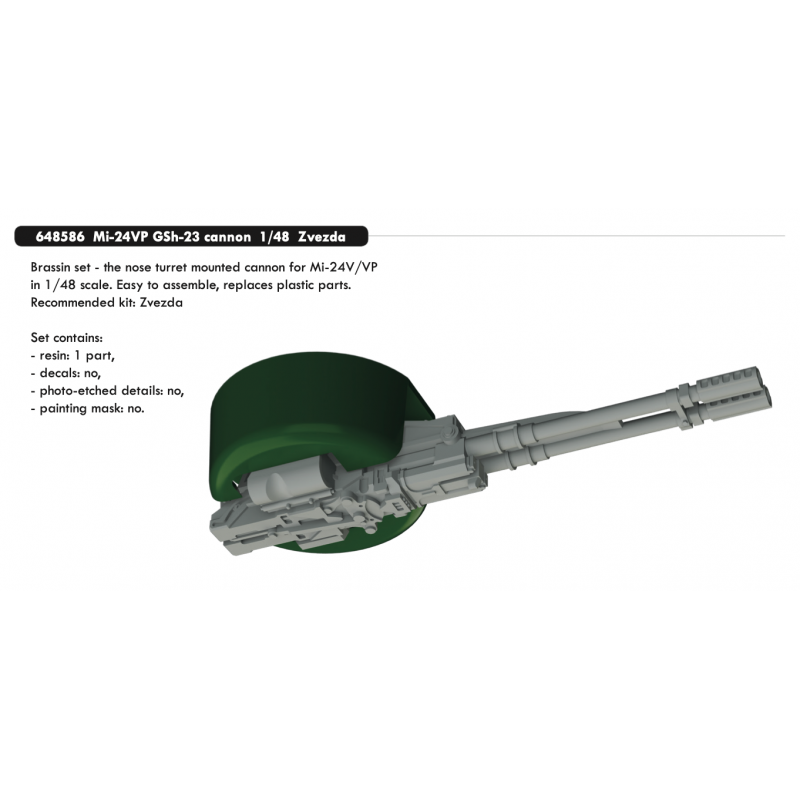 Accessoire Canon Mil Mi-24VP GSh-23 (conçu pour être utilisé avec les kits Zvezda)