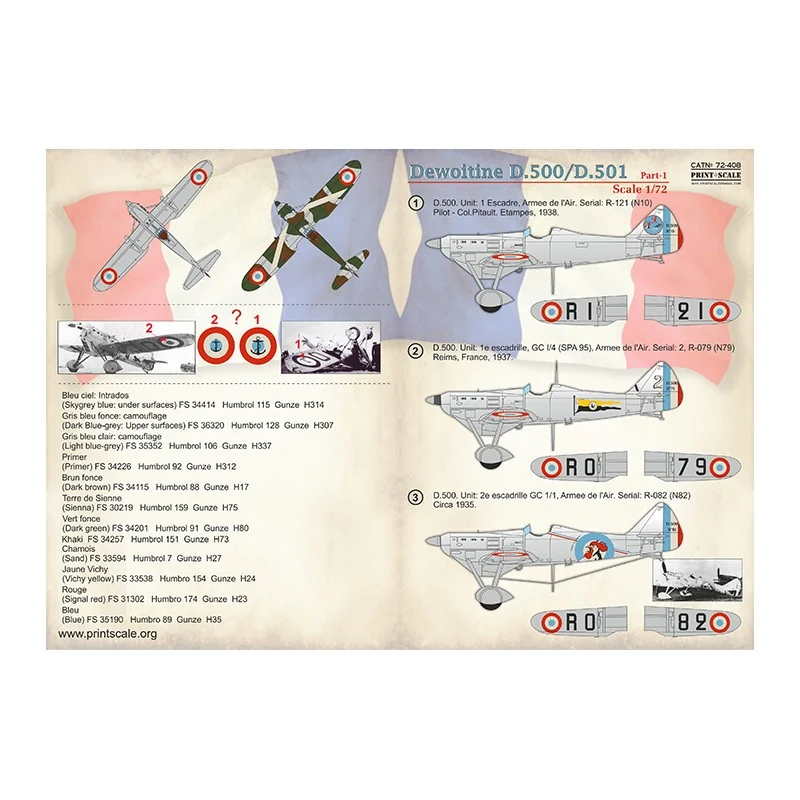 Décal Dewoitine D.500/D.501 Partie 11. D.500